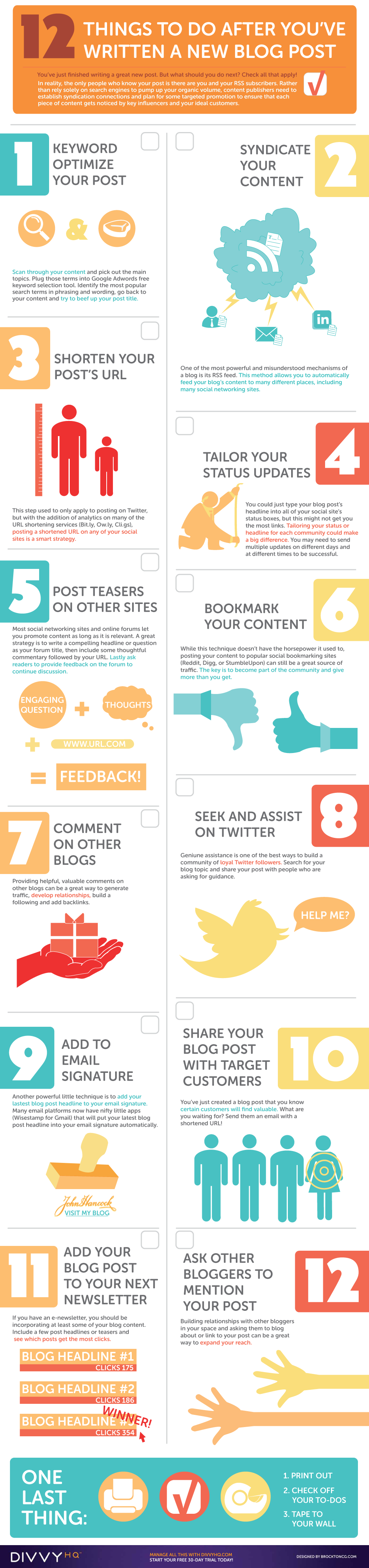 12 Important Things To Do After Writing Your Post [Infographic]