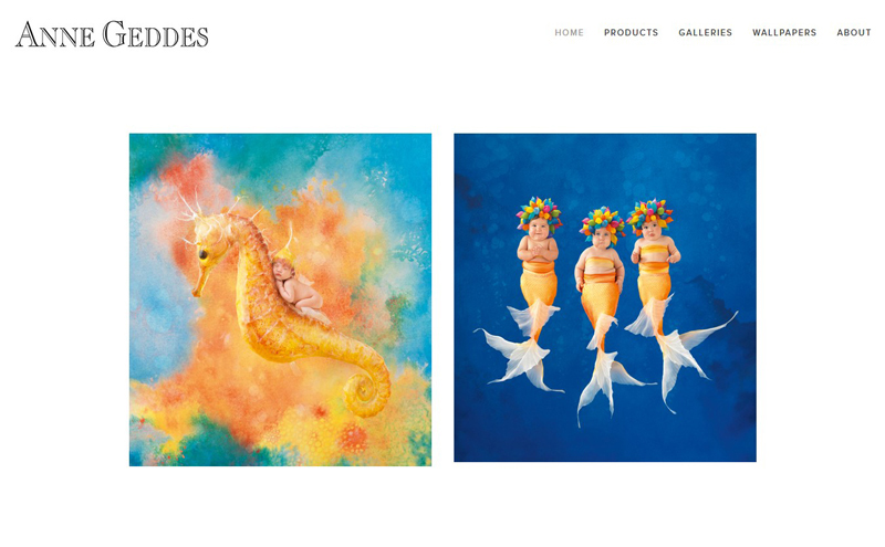 Best Photography Websites // Anne Geddes